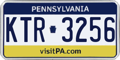 PA license plate KTR3256