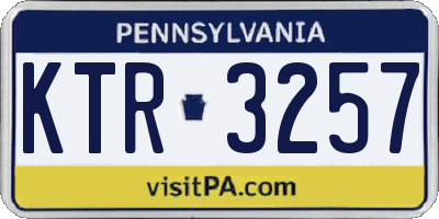 PA license plate KTR3257