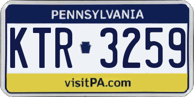 PA license plate KTR3259