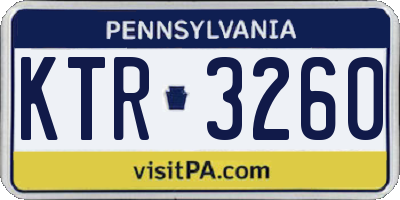 PA license plate KTR3260