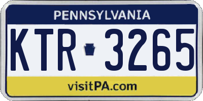 PA license plate KTR3265