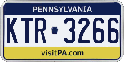PA license plate KTR3266