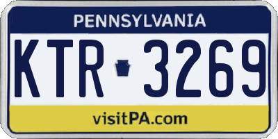 PA license plate KTR3269