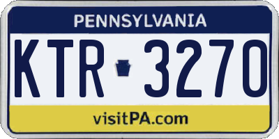 PA license plate KTR3270