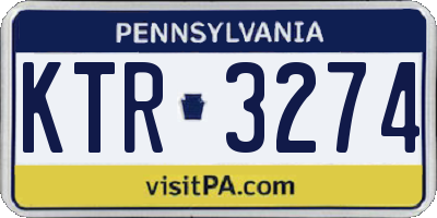 PA license plate KTR3274