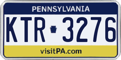 PA license plate KTR3276