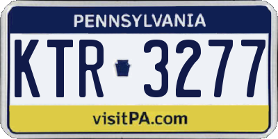 PA license plate KTR3277