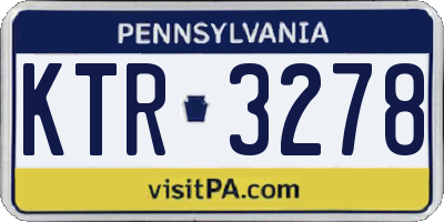 PA license plate KTR3278