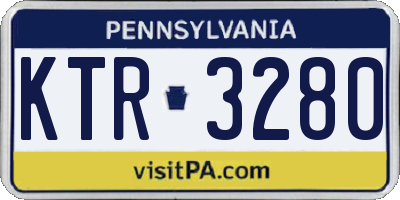 PA license plate KTR3280
