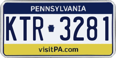 PA license plate KTR3281
