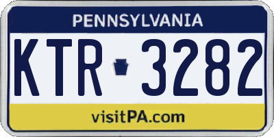 PA license plate KTR3282