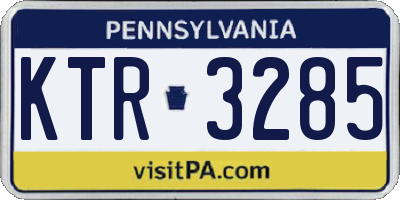 PA license plate KTR3285