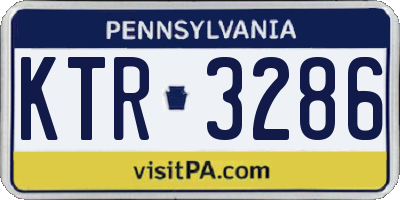 PA license plate KTR3286