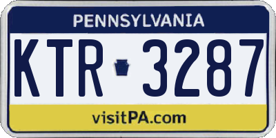 PA license plate KTR3287