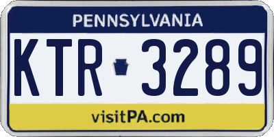 PA license plate KTR3289