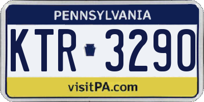 PA license plate KTR3290