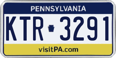 PA license plate KTR3291