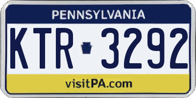 PA license plate KTR3292