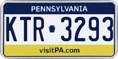 PA license plate KTR3293