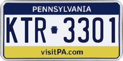 PA license plate KTR3301