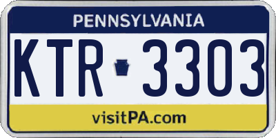 PA license plate KTR3303