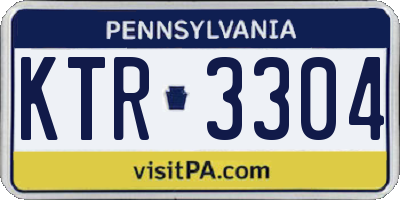 PA license plate KTR3304