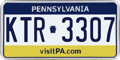 PA license plate KTR3307