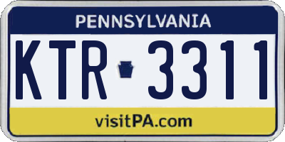 PA license plate KTR3311