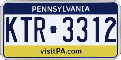 PA license plate KTR3312