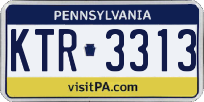PA license plate KTR3313