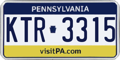 PA license plate KTR3315