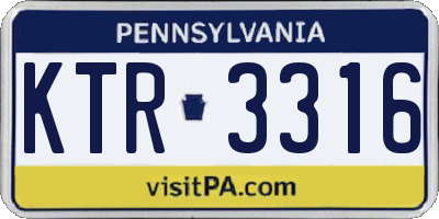 PA license plate KTR3316