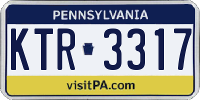 PA license plate KTR3317