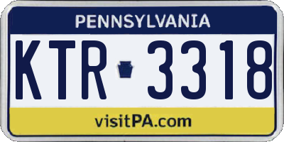 PA license plate KTR3318
