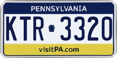 PA license plate KTR3320