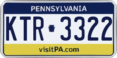 PA license plate KTR3322