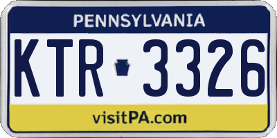 PA license plate KTR3326