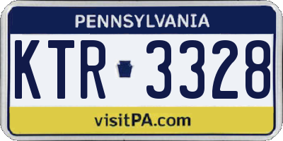 PA license plate KTR3328