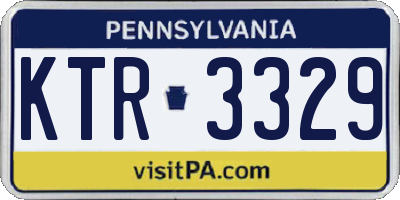 PA license plate KTR3329