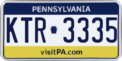 PA license plate KTR3335