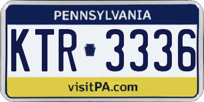 PA license plate KTR3336