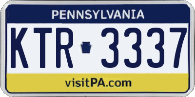 PA license plate KTR3337