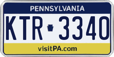 PA license plate KTR3340