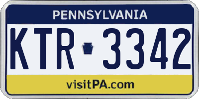 PA license plate KTR3342