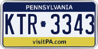 PA license plate KTR3343