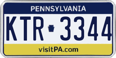 PA license plate KTR3344