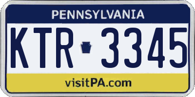 PA license plate KTR3345