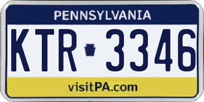 PA license plate KTR3346