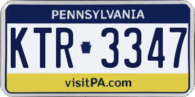 PA license plate KTR3347