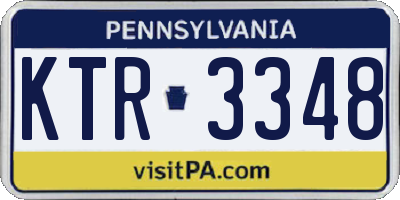 PA license plate KTR3348